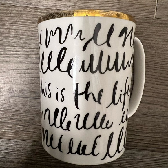 Kate Spade Lenox Everdone Lane “This is the life” Doodle Mug - Picture 2 of 6